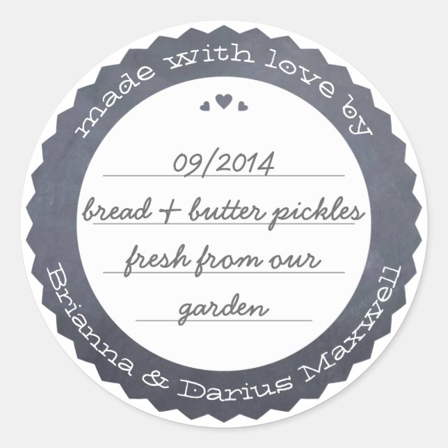 Personalisiertes Lebensmittelgeschenk-Etikett Scha Runder Aufkleber (Vorderseite)