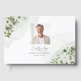 Personalisiertes Lebenszeichen Blumiges Foto Gästebuch