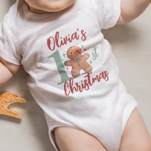Personalisiertes Lebkuchen-Babys erstes Weihnachte Baby Strampler