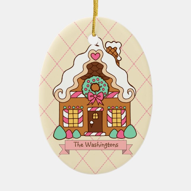 Personalisiertes Lebkuchen Keramik Ornament (Vorne)