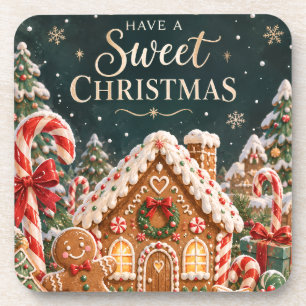 Personalisiertes Lebkuchen-Weihnachten mit Süßigke Getränkeuntersetzer