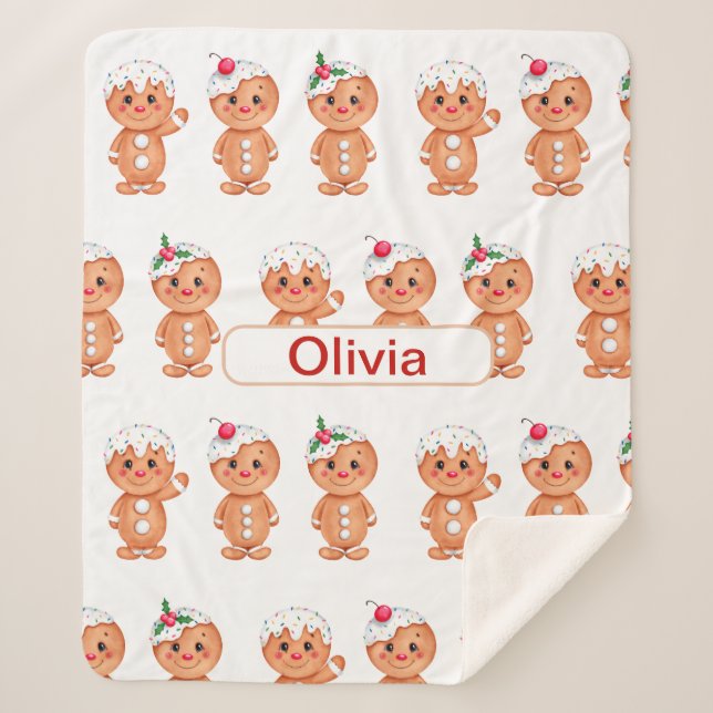 Personalisiertes Lebkuchen Weihnachten Weihnachten Sherpadecke (Vorderseite)