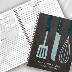 Personalisiertes Leder Küche Utensils Rezept Buch