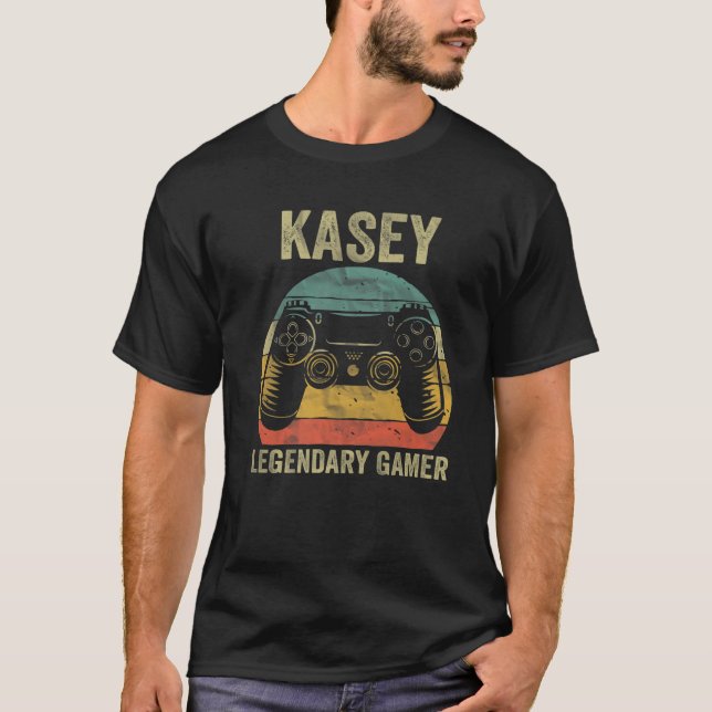 Personalisiertes Legendär-Gamer-Kasey-Videospiel T-Shirt (Vorderseite)