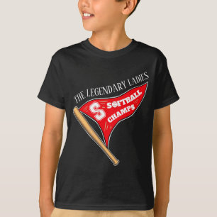 Personalisiertes legendäres Damen Softball Champ T T-Shirt