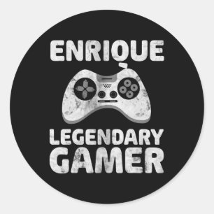 Personalisiertes legendäres Gamershirt Enrique Nam Runder Aufkleber