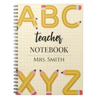 Personalisiertes Lehrer ABC Bleistift Spiralnotizb Notizblock