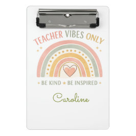Personalisiertes Lehrer-Vibes-Only-Mini-Clip-Board Mini Klemmbrett