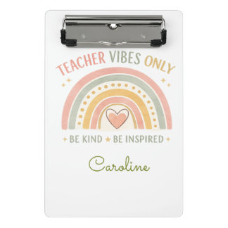 Personalisiertes Lehrer-Vibes-Only-Mini-Clip-Board Mini Klemmbrett
