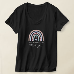 Personalisiertes Lehrer-Weihnachten Rosa Regenboge T-Shirt