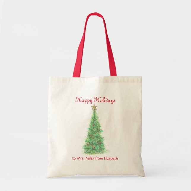 Personalisiertes Lehrer Weihnachten Tragetasche (Vorne)
