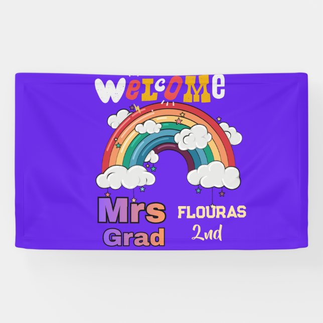 Personalisiertes Lehrer-Willkommens-Regenbogen-Kla Banner (Horizontal)