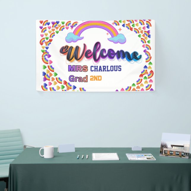 Personalisiertes Lehrer-Willkommensschild | Benutz Banner (Messeveranstaltung)