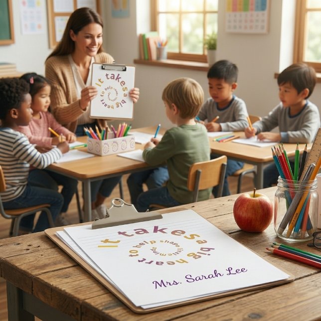 Personalisiertes Lehrerdank-Clipboards - Spir Mini Klemmbrett (Von Creator hochgeladen)