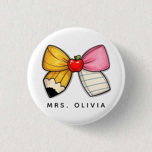 Personalisiertes Lehrergeschenk | Benutzerdefinier Button (Vorderseite)