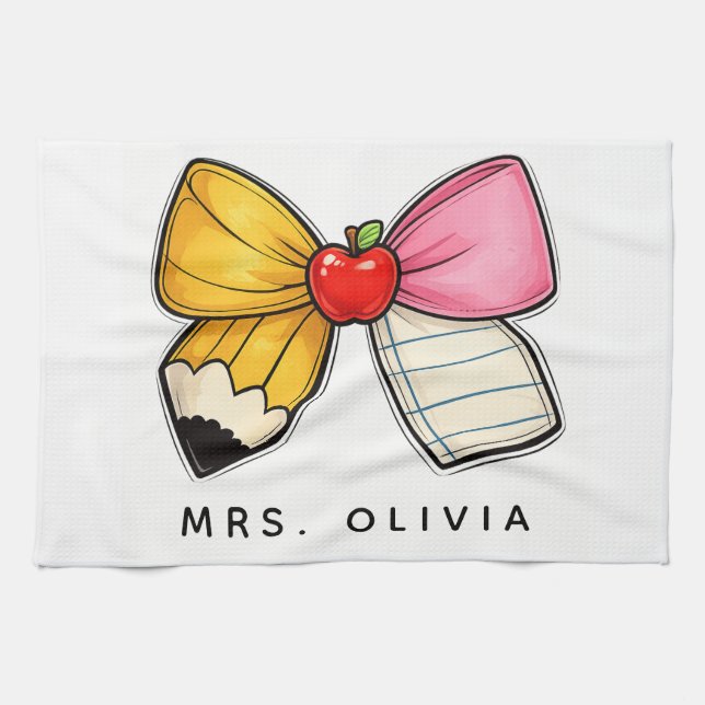 Personalisiertes Lehrergeschenk | Benutzerdefinier Geschirrtuch (Horizontal)
