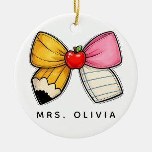 Personalisiertes Lehrergeschenk   Benutzerdefinier Keramik Ornament