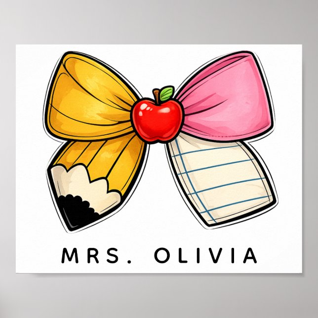 Personalisiertes Lehrergeschenk | Benutzerdefinier Poster (Vorne)
