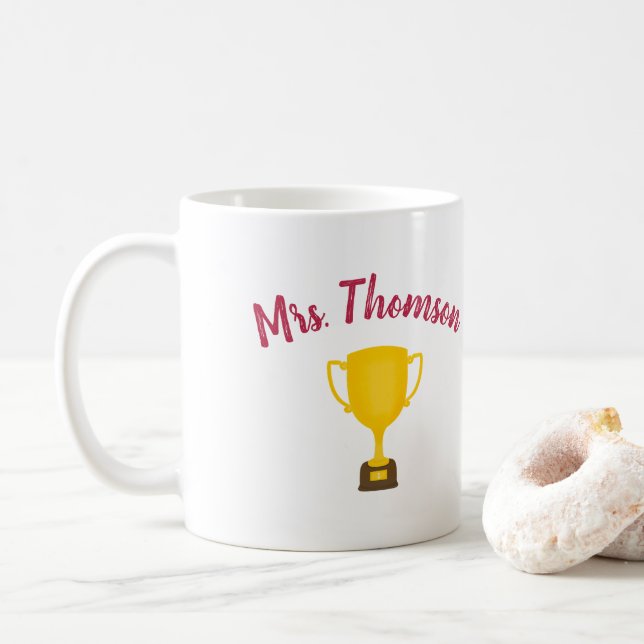 Personalisiertes Lehrergeschenk, Beste Lehrerin je Kaffeetasse (Mit Donut)