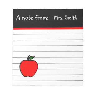 Personalisiertes Lehrergeschenk mit Apfel-Notizblo Notizblock