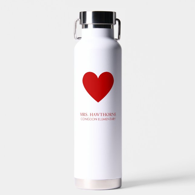 Personalisiertes Lehrerherz Trinkflasche (Vorne)
