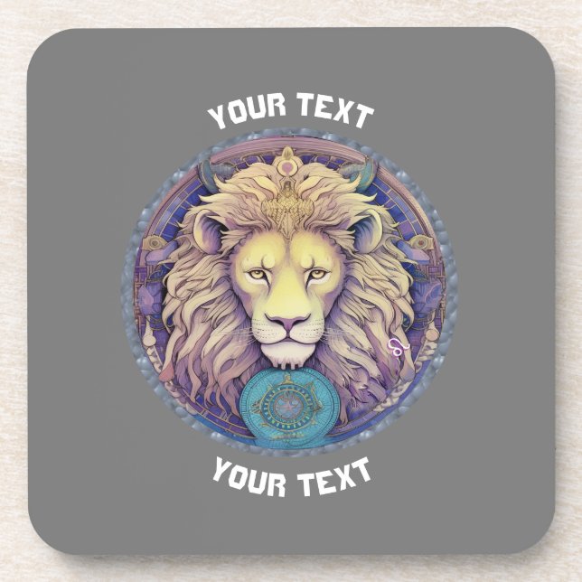 PERSONALISIERTES LEO ZODIAC-SIGN GETRÄNKEUNTERSETZER (Vorderseite)