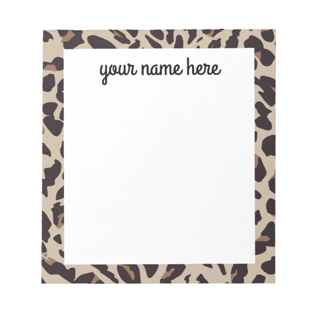 Personalisiertes Leopard-DruckNotepad Notizblock (Vorderseite)