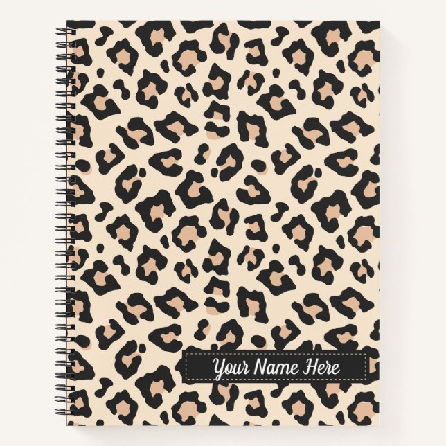 Personalisiertes Leopard Print SpiralNotebook Notizbuch (Vorderseite)