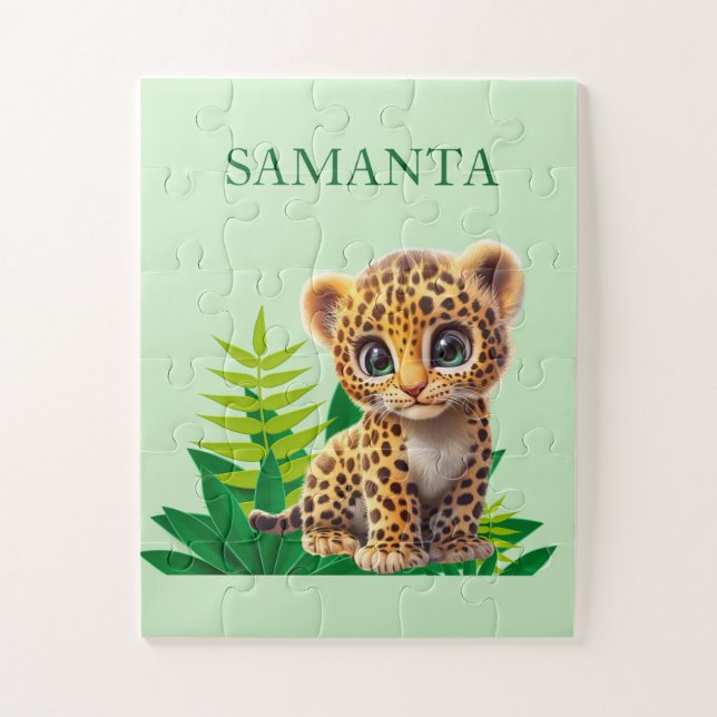 Personalisiertes Leopard-Puzzle Puzzle (Vertikal)