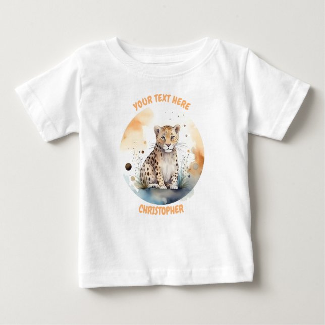 Personalisiertes Leopard-T-Shirt Baby T-shirt (Vorderseite)