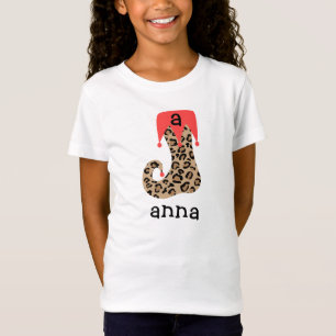 Personalisiertes Leopard-WeihnachtsStrumpf-T-Shirt T-Shirt