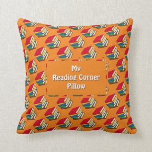 Personalisiertes LESEN VON CORNER BOOKS Orange Kissen