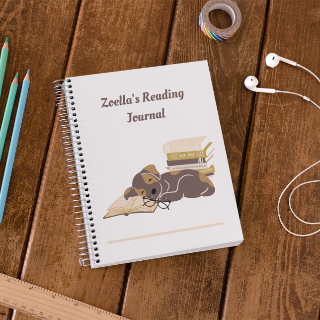 Personalisiertes Lesesaal-Notebook Notizbuch (Back to School Personalized Reading Journal Kids Book Club Library)