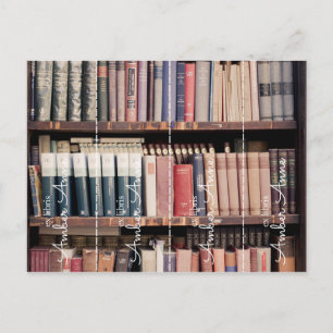 personalisiertes Lesezeichen ex libris geschnitten Postkarte