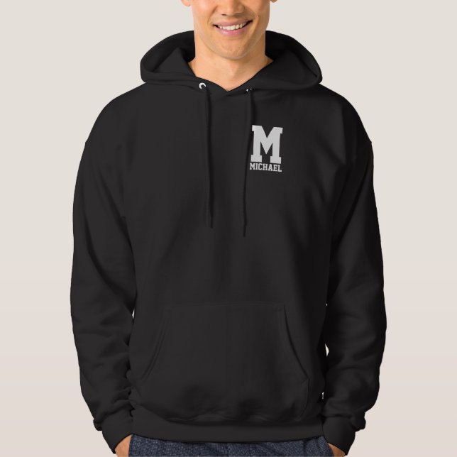 Personalisiertes Letterman-Monogramm Hoodie (Vorderseite)
