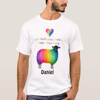 Personalisiertes LGBTQ Regenbogenschaf  T-Shirt