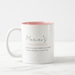 Personalisiertes Libra Lumineszenz Sternzeichen Zweifarbige Tasse