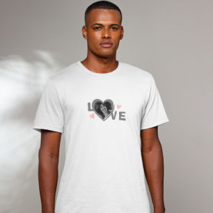 Personalisiertes Liebesform-Monochrom-Foto T-Shirt