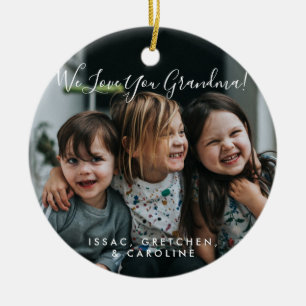 Personalisiertes Liebst Du Oma Foto handgeschriebe Keramik Ornament