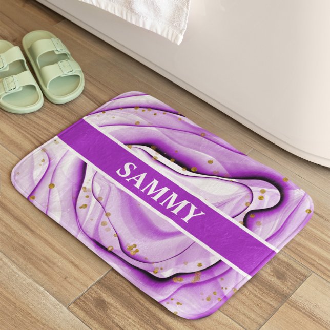 Personalisiertes Lila Amethyst Abstrakt Bath Mat Badematte (Von Creator hochgeladen)