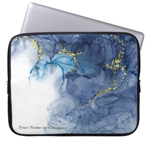 Personalisiertes Lila/blaues Marmorkissen - Notebo Laptopschutzhülle