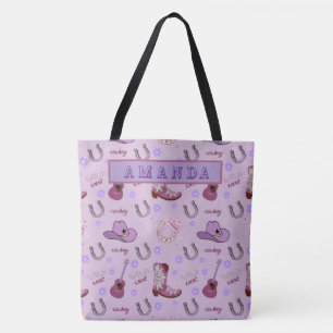 Personalisiertes Lila-Cowgirl-Wild-West-Muster