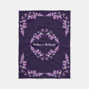 Personalisiertes Lila Dendrobium Orchids Motif Fleecedecke