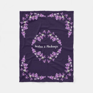 Personalisiertes Lila Dendrobium Orchids Motif Fleecedecke