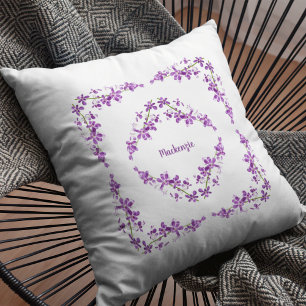 Personalisiertes Lila Dendrobium Orchids Motif Kissen