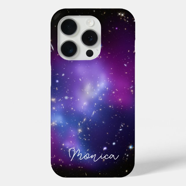 Personalisiertes Lila Galaxy Celestial Foto Case-Mate iPhone Hülle (Rückseite)