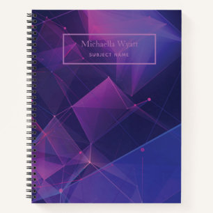 Personalisiertes Lila grafisches Graph Paper Notizbuch
