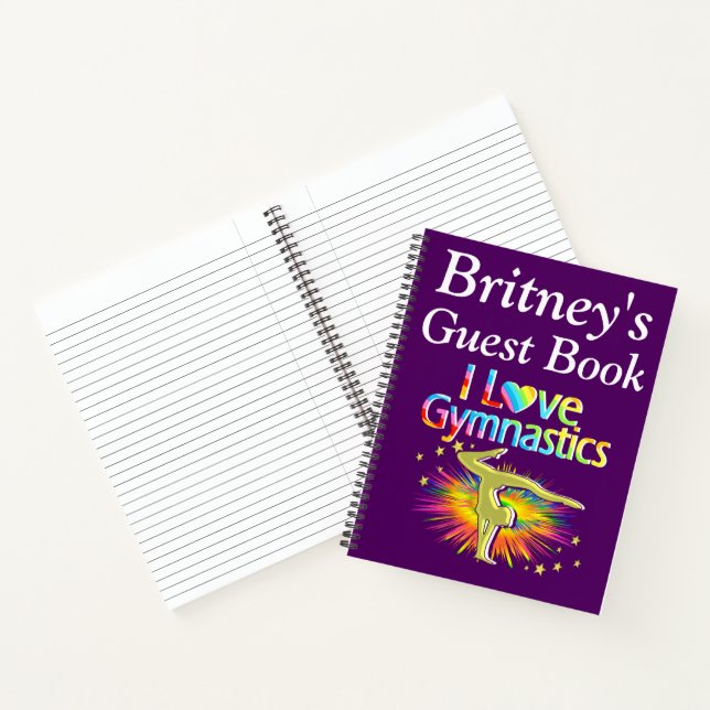 PERSONALISIERTES LILA I LIEBE GYMNASTICS GÄSTEBUCH NOTIZBUCH (Innenseite)