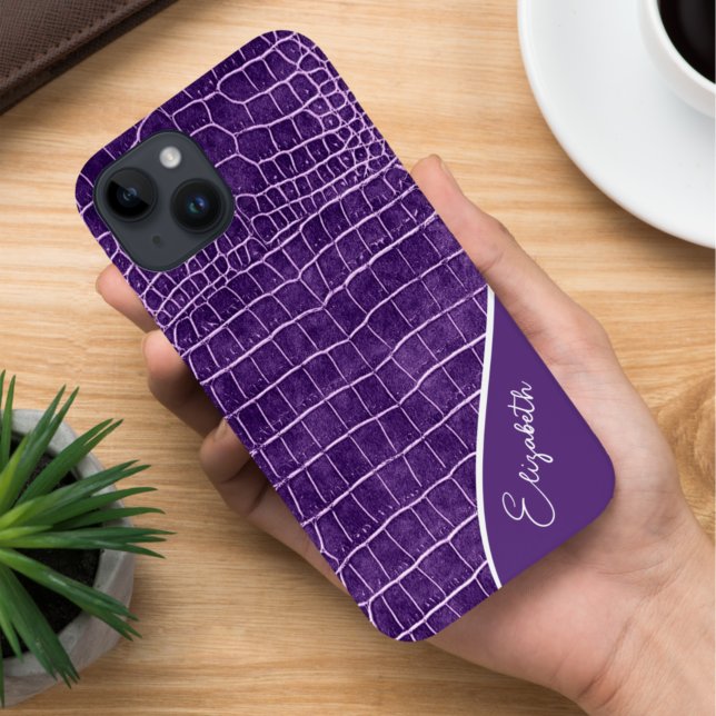 Personalisiertes Lila Krokodil Case-Mate iPhone Hülle (Von Creator hochgeladen)