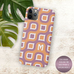 Personalisiertes Lila Orange Weiß Midcentury Case-Mate iPhone Hülle